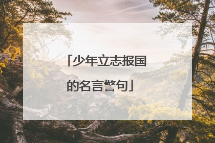 少年立志报国的名言警句