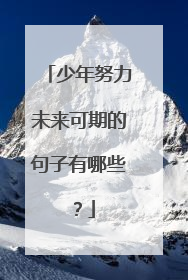少年努力未来可期的句子有哪些?