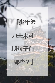 少年努力未来可期句子有哪些?