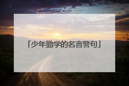 少年勤学的名言警句