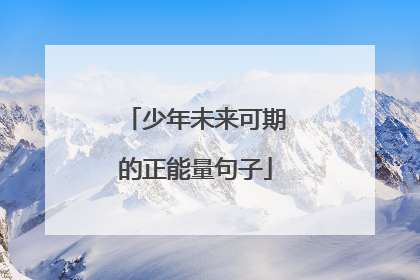 少年未来可期的正能量句子
