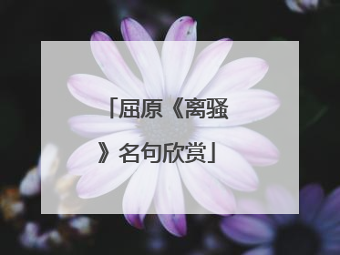 屈原《离骚》名句欣赏