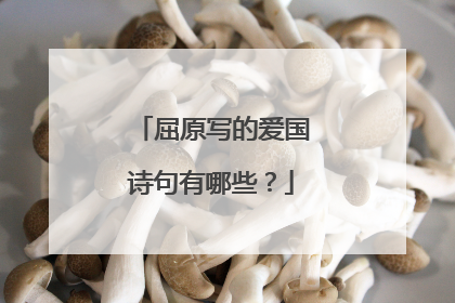 屈原写的爱国诗句有哪些?