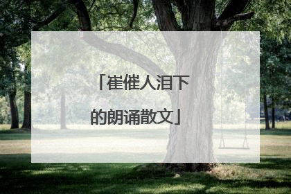 崔催人泪下的朗诵散文