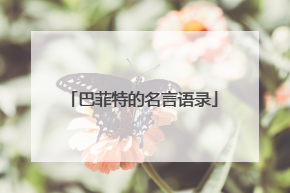 巴菲特的名言语录