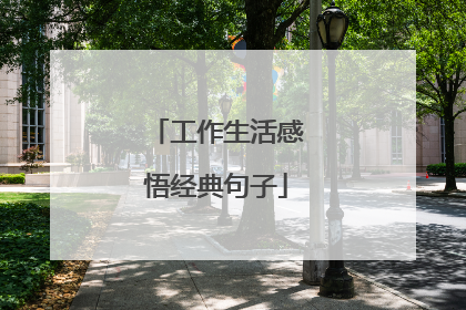 工作生活感悟经典句子