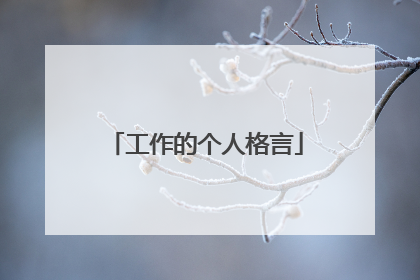 工作的个人格言
