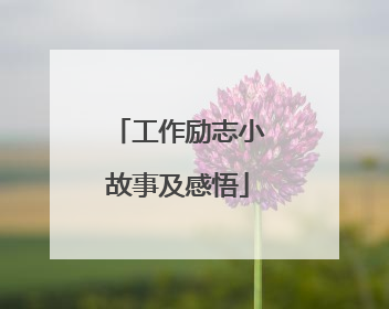 工作励志小故事及感悟