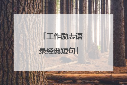 工作励志语录经典短句
