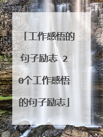 工作感悟的句子励志 20个工作感悟的句子励志