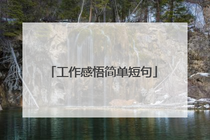 工作感悟简单短句