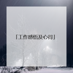 工作感悟及心得
