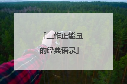 工作正能量的经典语录