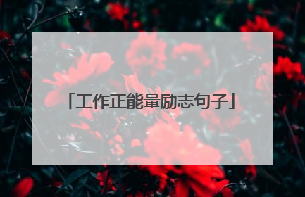 工作正能量励志句子