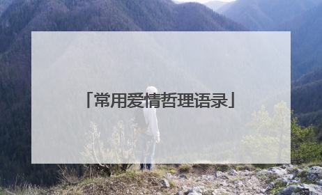 常用爱情哲理语录