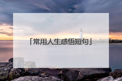 常用人生感悟短句