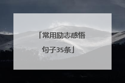常用励志感悟句子35条