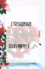 常见的谚语有哪些