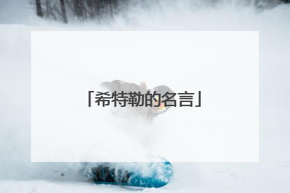 希特勒的名言