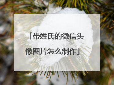 带姓氏的微信头像图片怎么制作