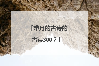 带月的古诗的古诗300?