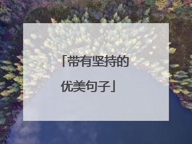 带有坚持的优美句子