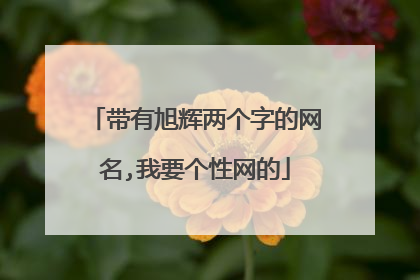 带有旭辉两个字的网名,我要个性网的