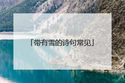 带有雪的诗句常见