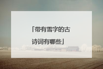 带有雪字的古诗词有哪些