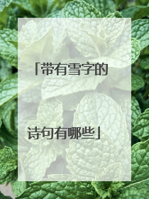 带有雪字的诗句有哪些