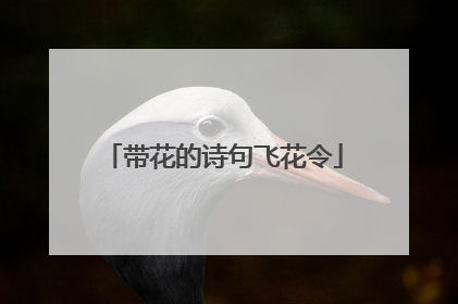 带花的诗句飞花令