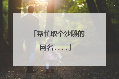 帮忙取个沙雕的网名....