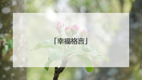 幸福格言