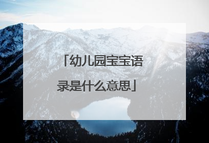 幼儿园宝宝语录是什么意思