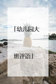 幼儿园大班评语