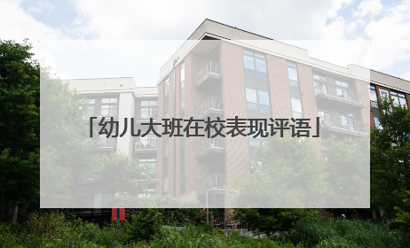 幼儿大班在校表现评语