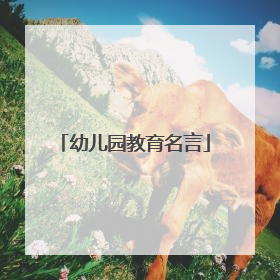 幼儿园教育名言