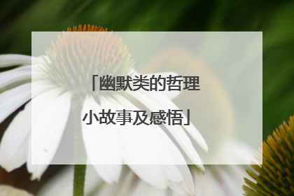 幽默类的哲理小故事及感悟