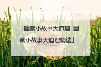 幽默小故事大道理 幽默小故事大道理精选