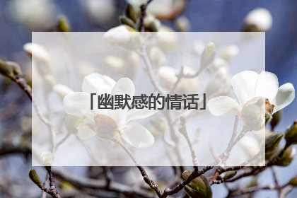 幽默感的情话