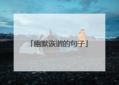 幽默诙谐的句子