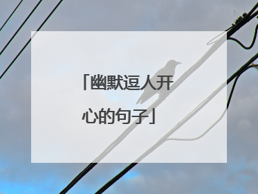 幽默逗人开心的句子