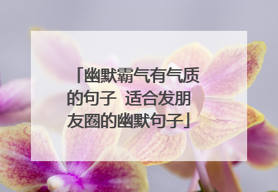 幽默霸气有气质的句子 适合发朋友圈的幽默句子