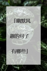 幽默风趣的句子有哪些