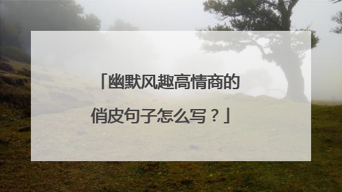 幽默风趣高情商的俏皮句子怎么写?