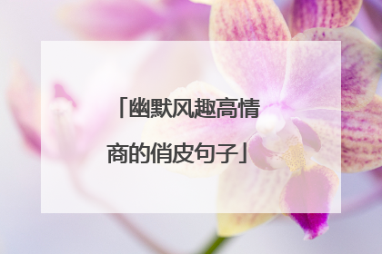 幽默风趣高情商的俏皮句子
