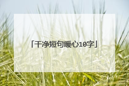 干净短句暖心10字