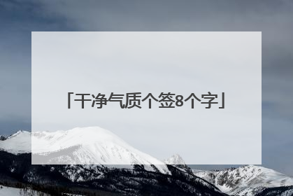 干净气质个签8个字