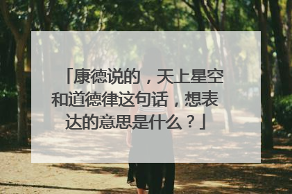 康德说的,天上星空和道德律这句话,想表达的意思是什么?