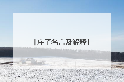 庄子名言及解释